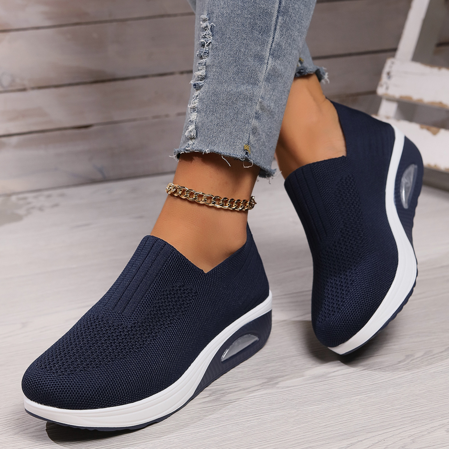 Zapatillas sin cordones para mujer | Suela amortiguadora y ajuste cómodo