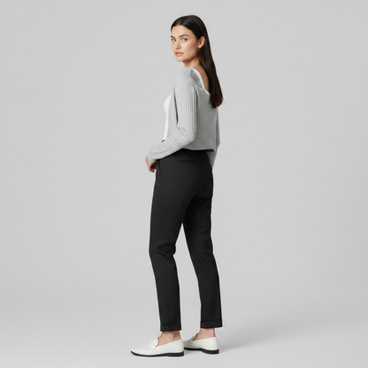 Pantalón de traje mujer talle alto ceñido oficina
