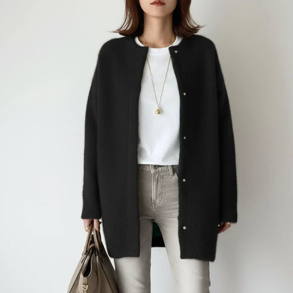 Mujer Cárdigan Oversized | Cierre de Botones & Bolsillos | Otoño e Invierno