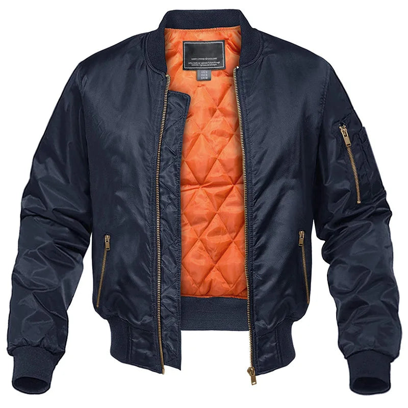 Hombre Cazadora Bomber Acolchada | Forro Cálido & Cierre de Cremallera | Otoño e Invierno