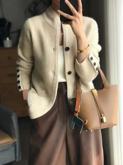 Mujer Cárdigan de Punto | Pur Cachemira & Cierre de Botones | Otoño e Invierno