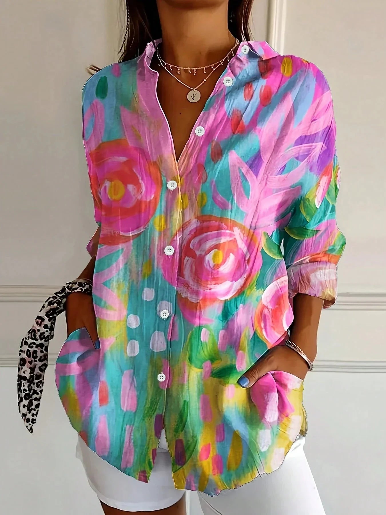 Blusa colorida con estampado alegre para mujer | Corte holgado