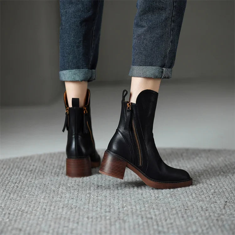 Mujer Botines de Cuero | Estilo Elegante & Diseño Duradero | Uso Diario