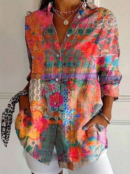 Blusa colorida con estampado alegre para mujer | Corte holgado