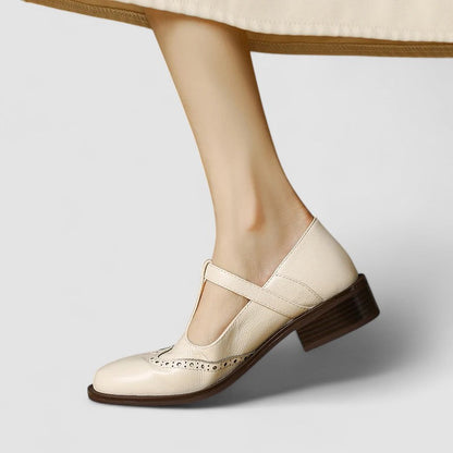 Elegante zapato Mary Jane de tacón bajo | Hebilla ajustable
