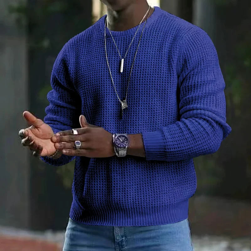 Hombre Jersey de Punto Texturizado | Tejido en Relieve & Corte Recto | Uso Diario