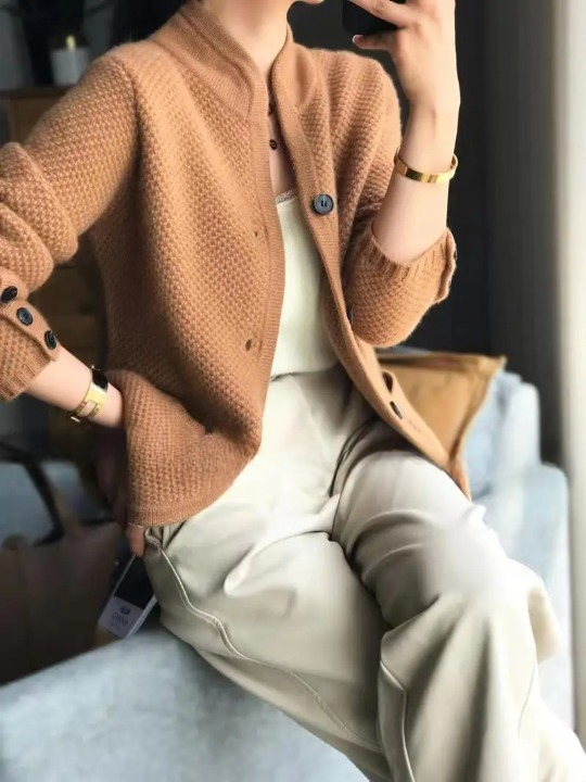 Mujer Cárdigan de Punto | Pur Cachemira & Cierre de Botones | Otoño e Invierno