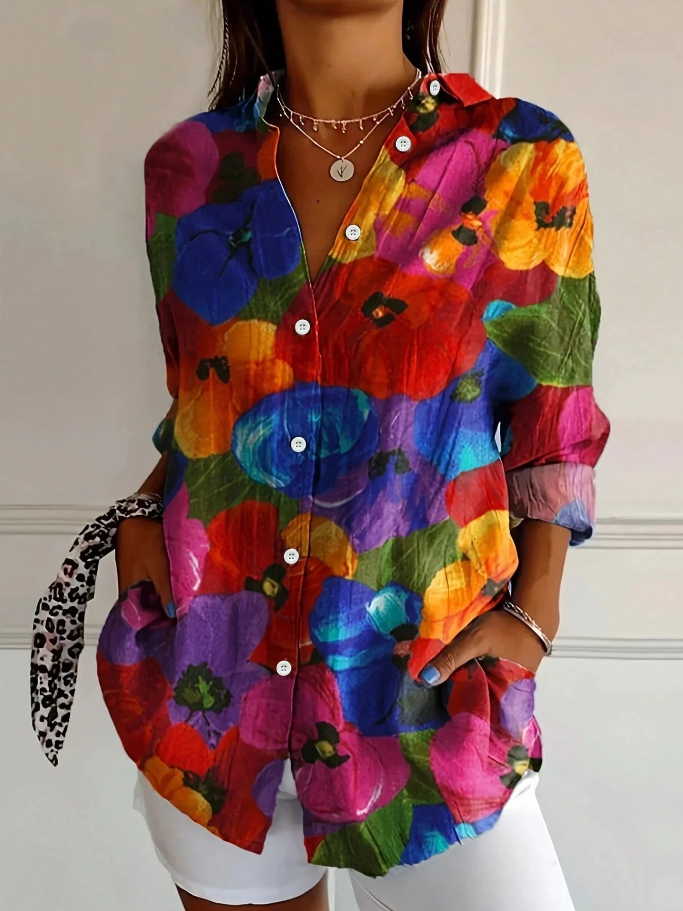 Blusa colorida con estampado alegre para mujer | Corte holgado