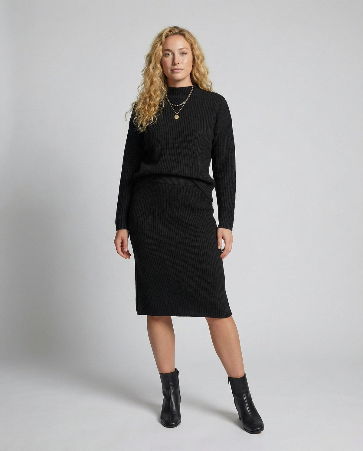 Mujer Conjunto de Jersey y Falda | 2 Piezas & Corte Elegante | Uso Diario