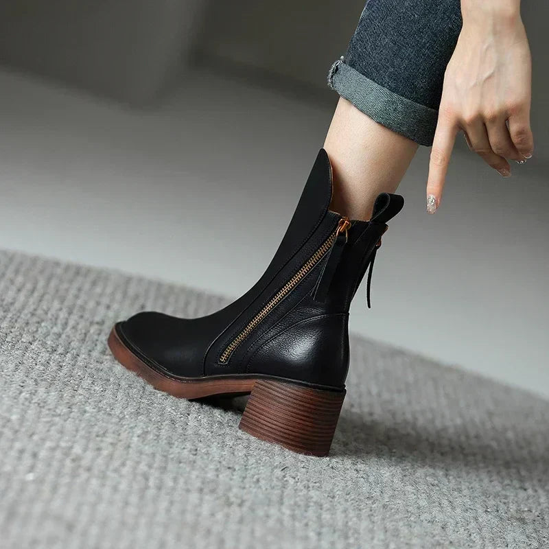 Mujer Botines de Cuero | Estilo Elegante & Diseño Duradero | Uso Diario