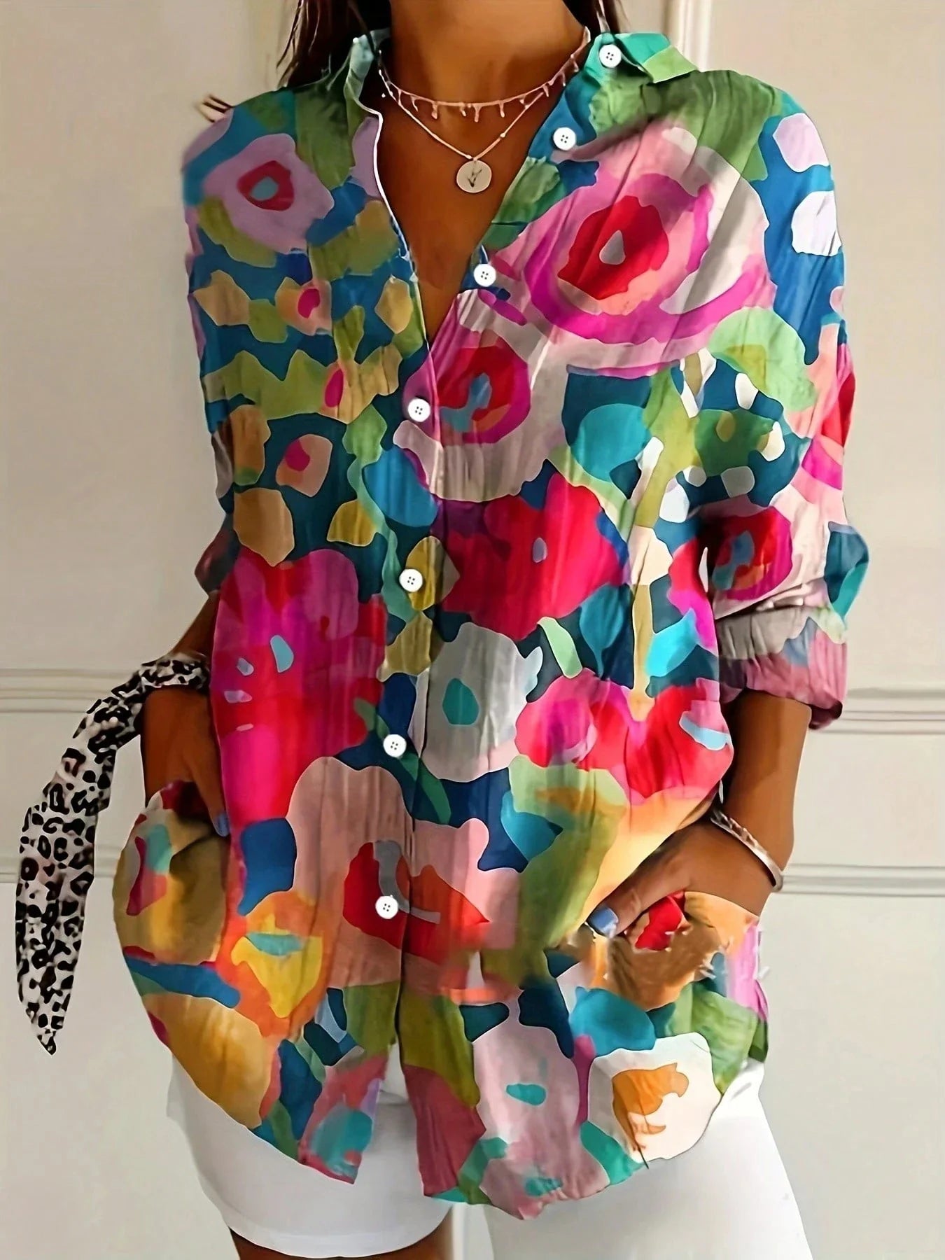 Blusa colorida con estampado alegre para mujer | Corte holgado