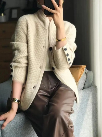 Mujer Cárdigan de Punto | Pur Cachemira & Cierre de Botones | Otoño e Invierno