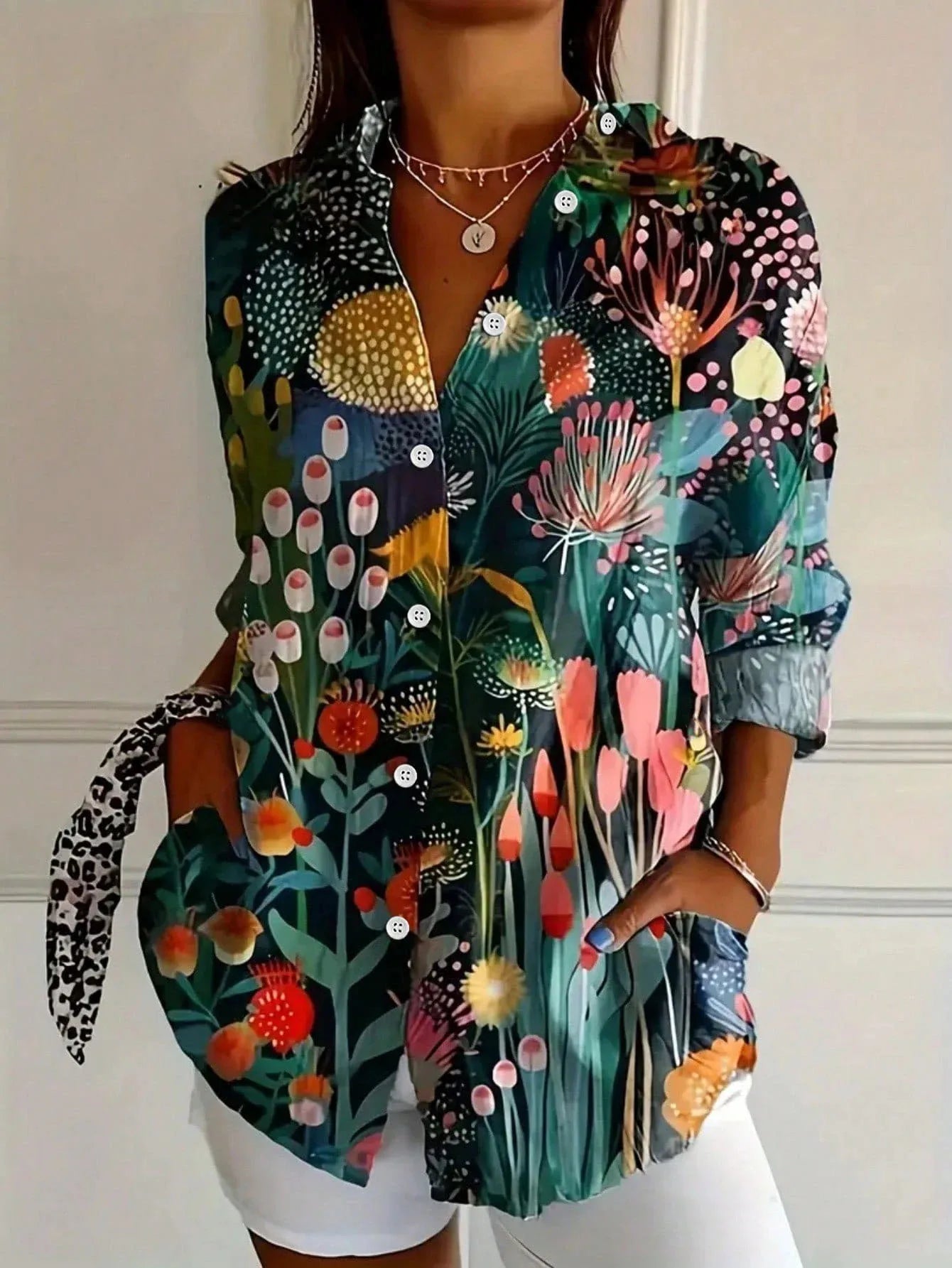 Blusa colorida con estampado alegre para mujer | Corte holgado