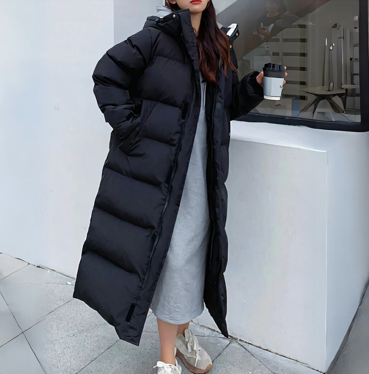 Mujer Abrigo Acolchado Largo | Aislamiento Térmico & Diseño Ligero | Otoño e Invierno