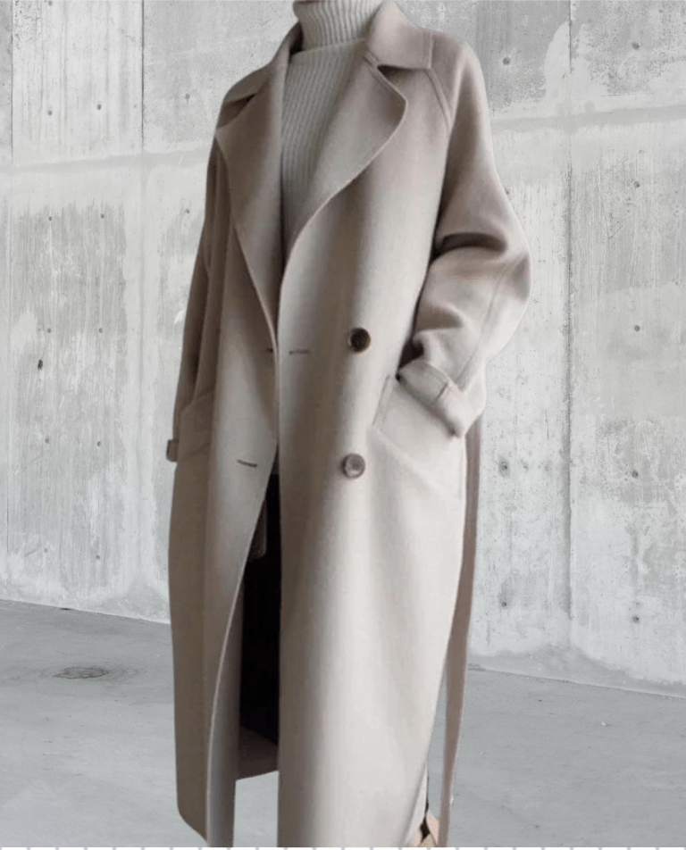 Mujer Abrigo Largo de Lana | Forrado & Cierre de Botones | Otoño e Invierno