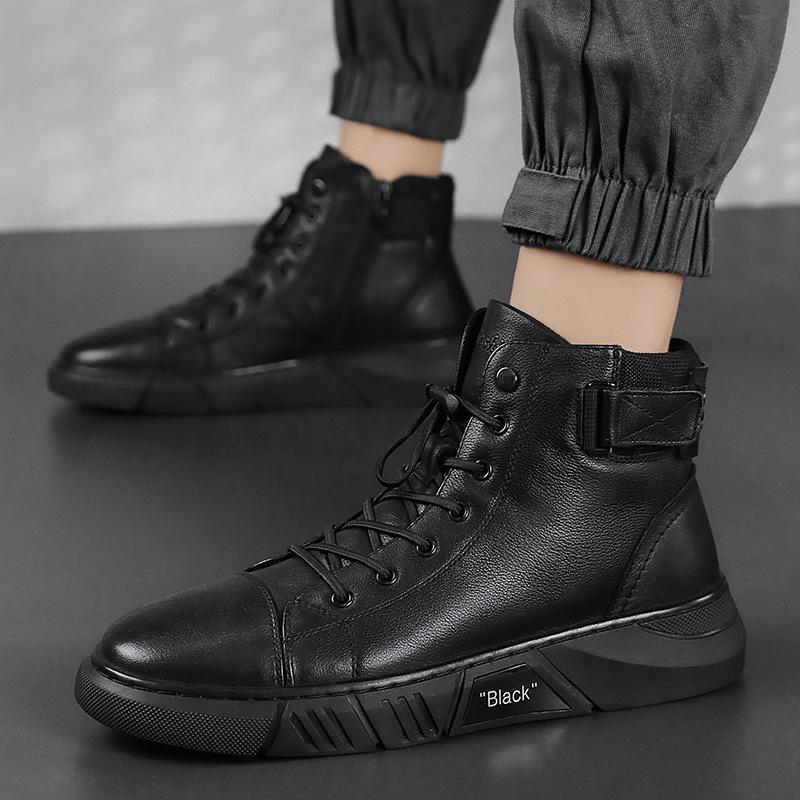 Hombre Botas de Cuero Hechas a Mano | Suela de Goma & Plantilla Acolchada | Uso Diario