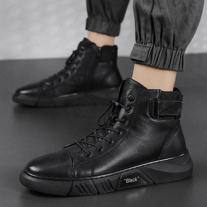 Hombre Botas de Cuero Hechas a Mano | Suela de Goma & Plantilla Acolchada | Uso Diario
