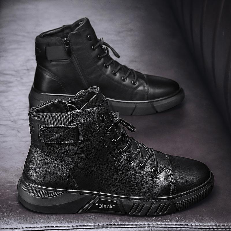 Hombre Botas de Cuero Hechas a Mano | Suela de Goma & Plantilla Acolchada | Uso Diario