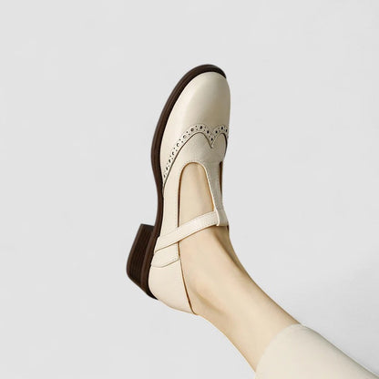 Elegante zapato Mary Jane de tacón bajo | Hebilla ajustable