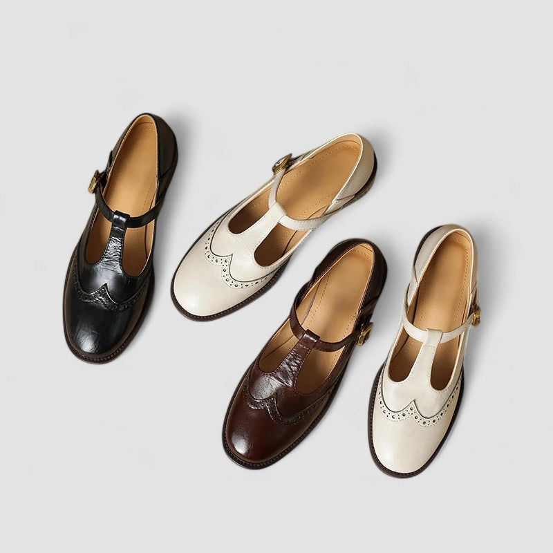 Elegante zapato Mary Jane de tacón bajo | Hebilla ajustable