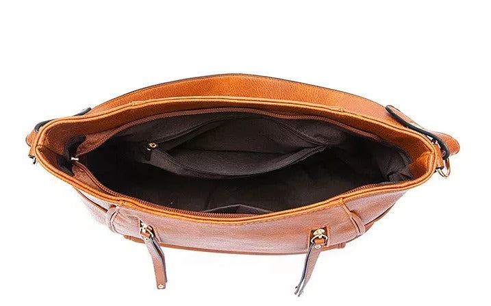 Mujer Bolso Bandolera de Piel | Cierre Magnético & Correa Ajustable | Uso Diario