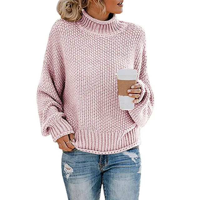 Mujer Jersey de Cuello Vuelto | Tejido Suave & Lavable a Máquina | Otoño e Invierno