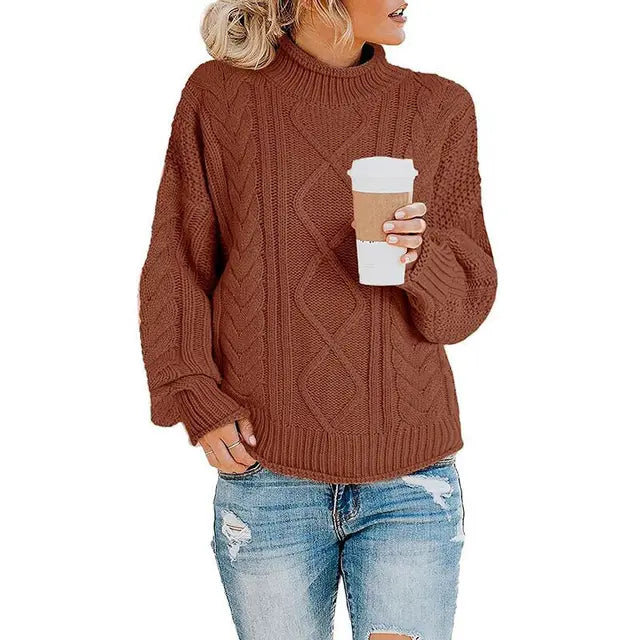 Mujer Jersey de Cuello Vuelto | Tejido Suave & Lavable a Máquina | Otoño e Invierno