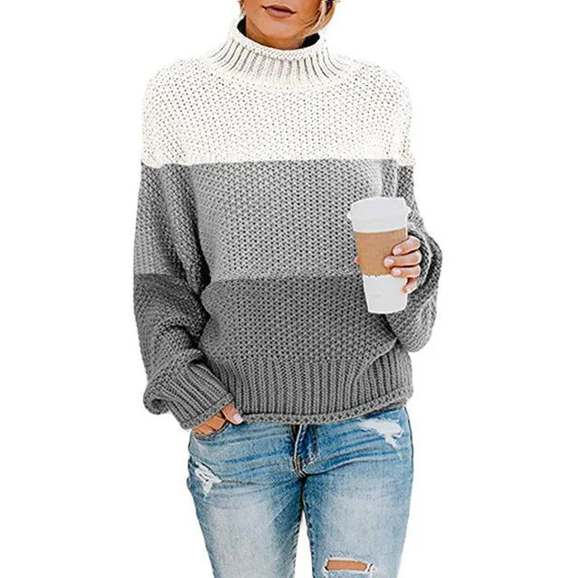 Mujer Jersey de Cuello Vuelto | Tejido Suave & Lavable a Máquina | Otoño e Invierno