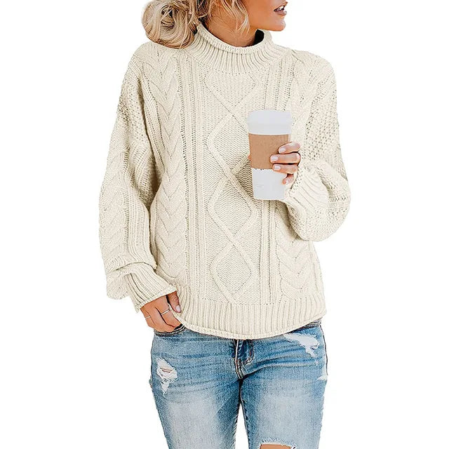 Mujer Jersey de Cuello Vuelto | Tejido Suave & Lavable a Máquina | Otoño e Invierno