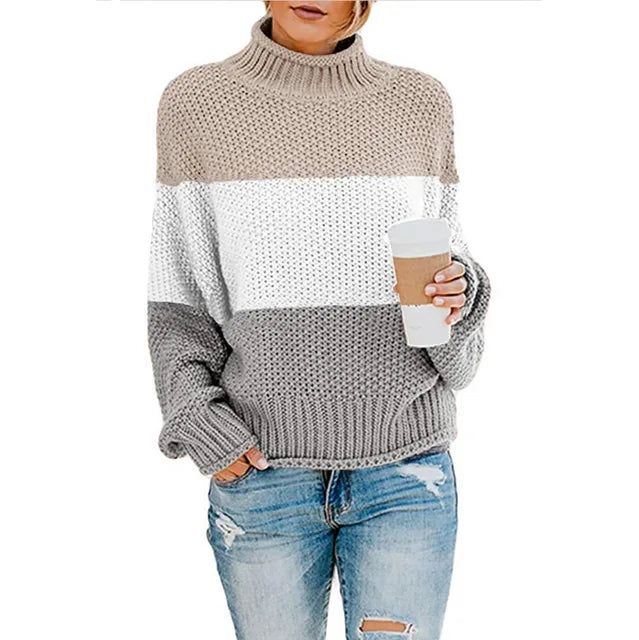 Mujer Jersey de Cuello Vuelto | Tejido Suave & Lavable a Máquina | Otoño e Invierno