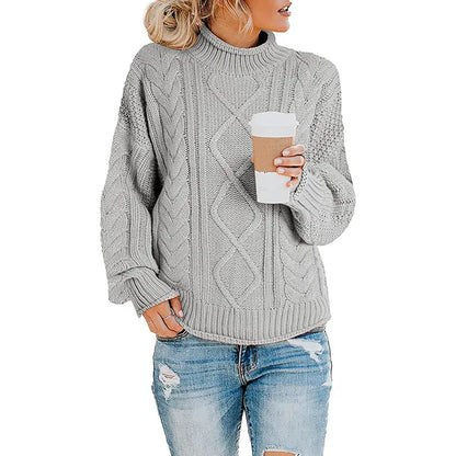 Mujer Jersey de Cuello Vuelto | Tejido Suave & Lavable a Máquina | Otoño e Invierno