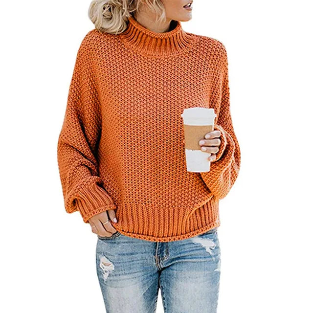 Mujer Jersey de Cuello Vuelto | Tejido Suave & Lavable a Máquina | Otoño e Invierno