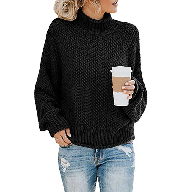 Mujer Jersey de Cuello Vuelto | Tejido Suave & Lavable a Máquina | Otoño e Invierno