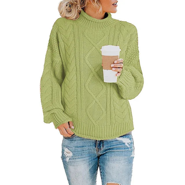 Mujer Jersey de Cuello Vuelto | Tejido Suave & Lavable a Máquina | Otoño e Invierno