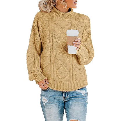 Mujer Jersey de Cuello Vuelto | Tejido Suave & Lavable a Máquina | Otoño e Invierno