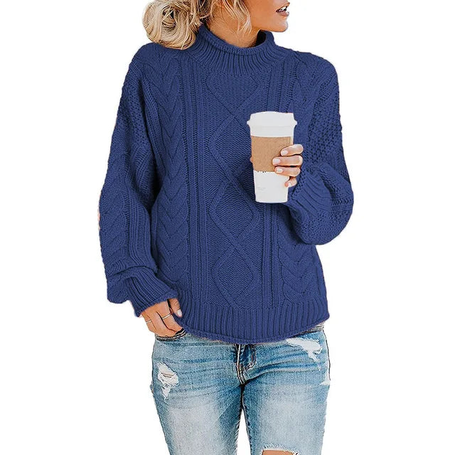 Mujer Jersey de Cuello Vuelto | Tejido Suave & Lavable a Máquina | Otoño e Invierno