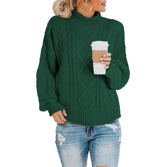 Mujer Jersey de Cuello Vuelto | Tejido Suave & Lavable a Máquina | Otoño e Invierno