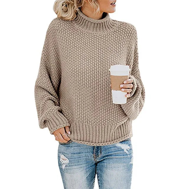 Mujer Jersey de Cuello Vuelto | Tejido Suave & Lavable a Máquina | Otoño e Invierno