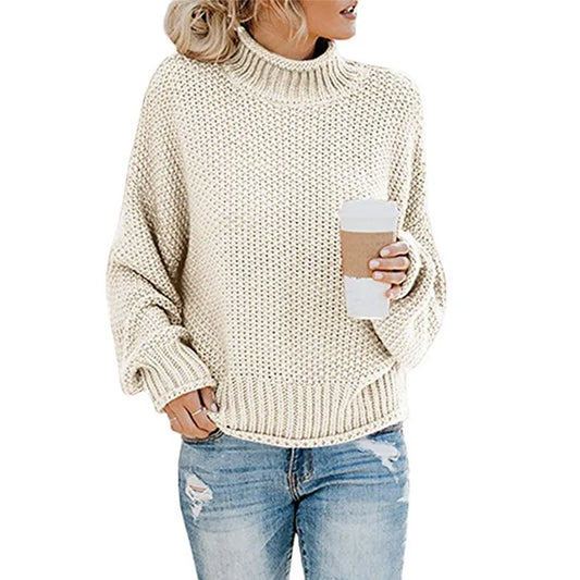 Mujer Jersey de Cuello Vuelto | Tejido Suave & Lavable a Máquina | Otoño e Invierno