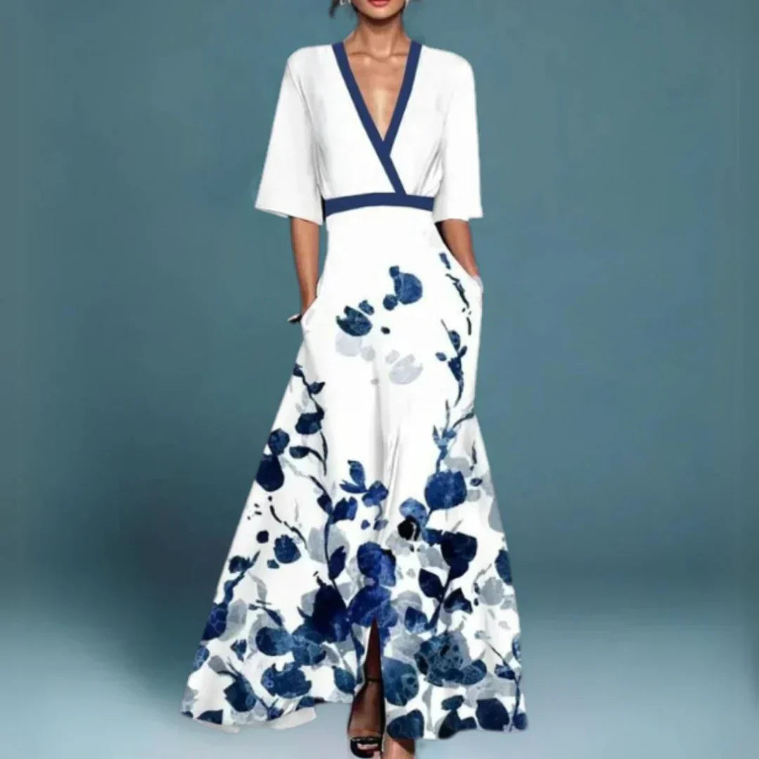 Elegante vestido largo con estampado floral | Corte fluido para mujer