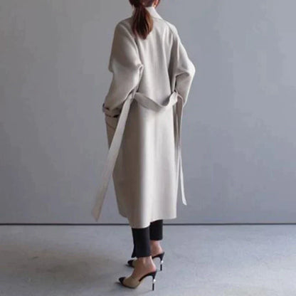 Mujer Abrigo Largo de Lana | Forrado & Cierre de Botones | Otoño e Invierno