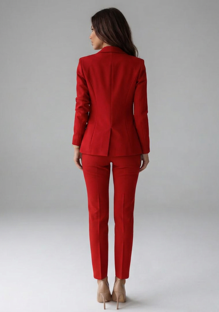 Mujer Traje de Chaqueta y Pantalón | Cruzado & Botones Metálicos | Oficina y Trabajo