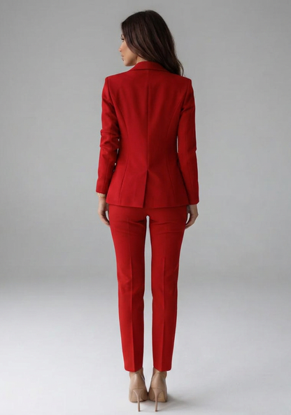 Mujer Traje de Chaqueta y Pantalón | Cruzado & Botones Metálicos | Oficina y Trabajo