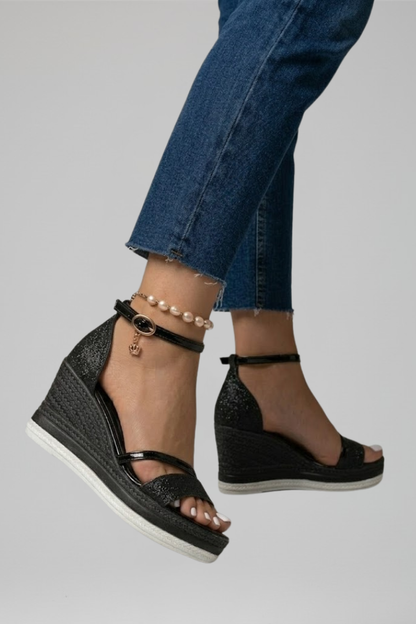 Sandalia acolchada sin cordones para mujer | Plataforma baja antideslizante