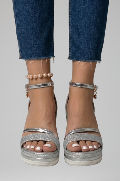 Sandalia acolchada sin cordones para mujer | Plataforma baja antideslizante