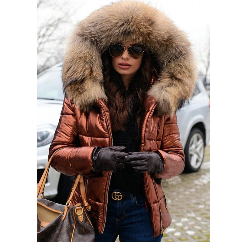 Mujer Chaqueta de Invierno | Capucha de Pelo & Forro Suave | Otoño e Invierno