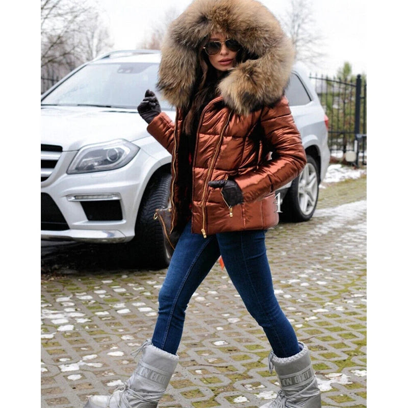 Mujer Chaqueta de Invierno | Capucha de Pelo & Forro Suave | Otoño e Invierno