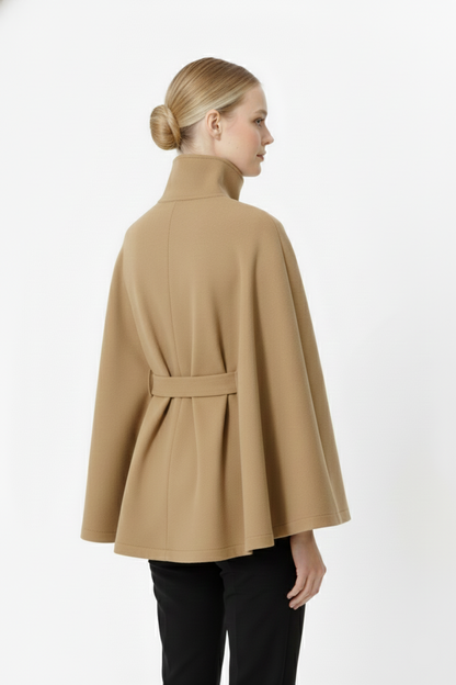 Mujer Abrigo Largo de Mezcla de Lana | Col Alto & Cinturón Amovible | Otoño e Invierno