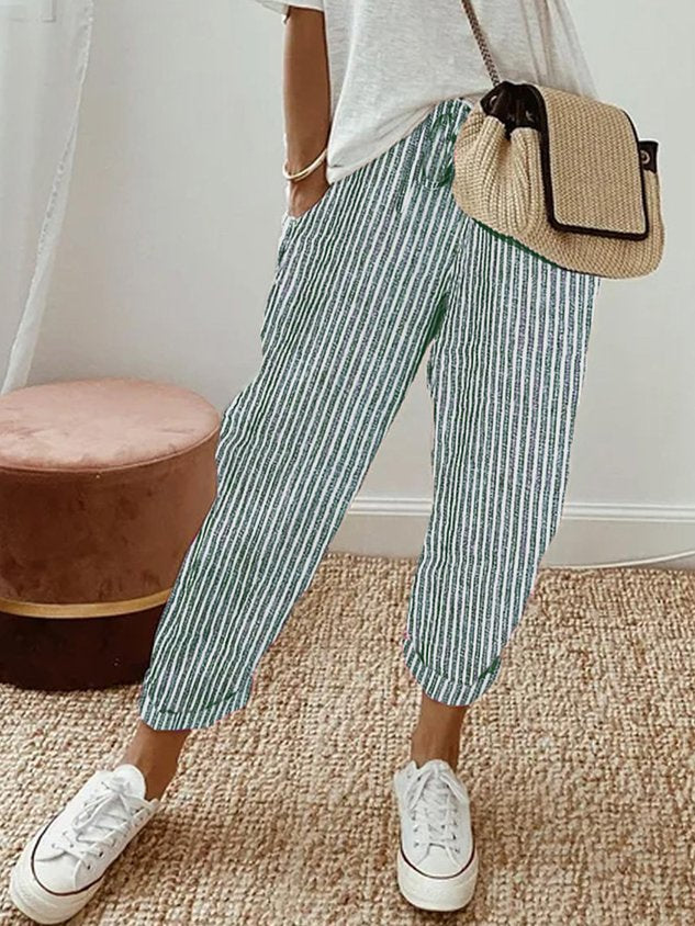 Pantalón largo de lino para mujer | Corte relajado