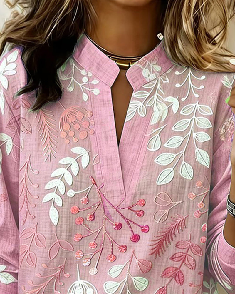 Blusa de flores en tonos pastel con escote en V para mujer | Tejido suave y ligero